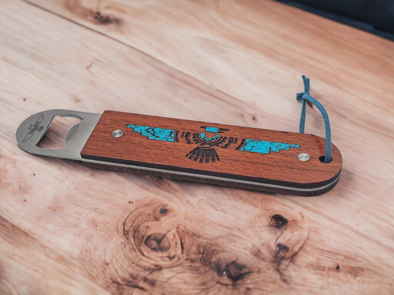 Custom Thunderbird Acrylic Inlaid Bottle Opener||Great addition to any bar, kitchen, or as a unique gift.