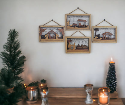 Christmas Hymn Shadow Box with Nativity Scene || Silent Night, Hark the Herald Angels Sing, O Little Town of Bethlehem, and Away in a Manger.