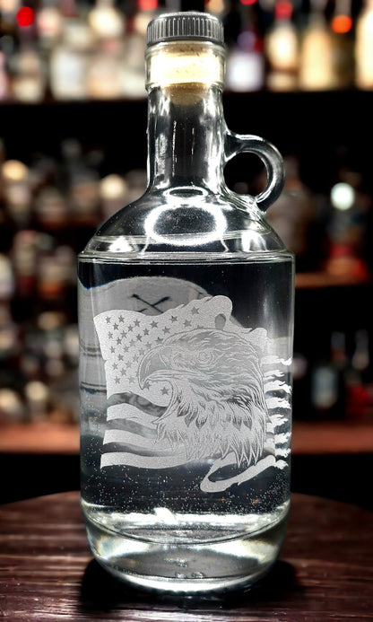 Custom Glass Moonshine Jug with Personalized Engraving | Perfect for the home bar | Father's Day Gift | House Warming Gift | Great for Bridal Party and Birthday Gifts