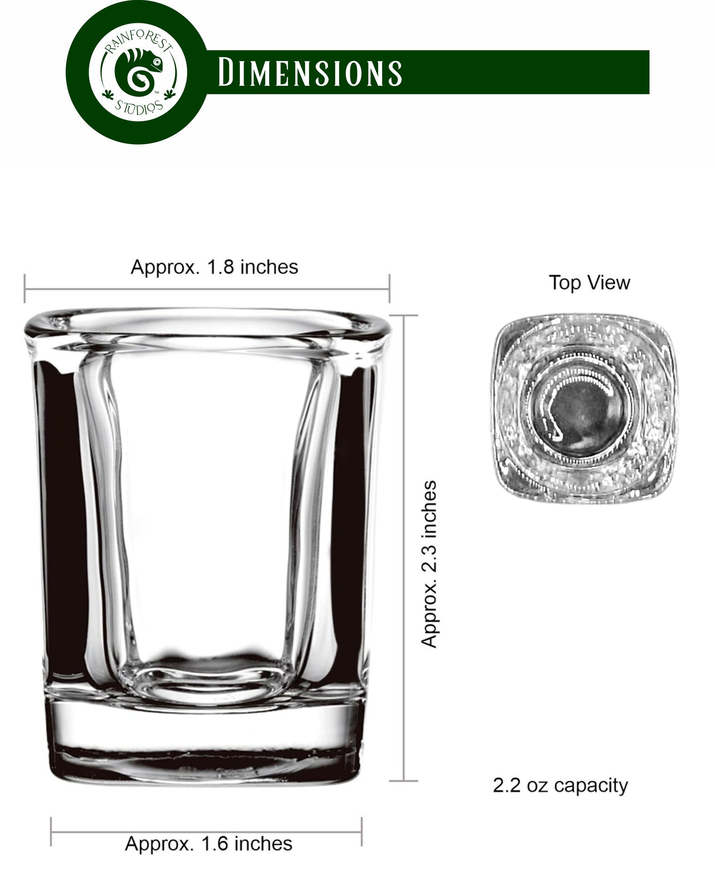 Matching Shot Glasses for your Custom Glass Moonshine Jug